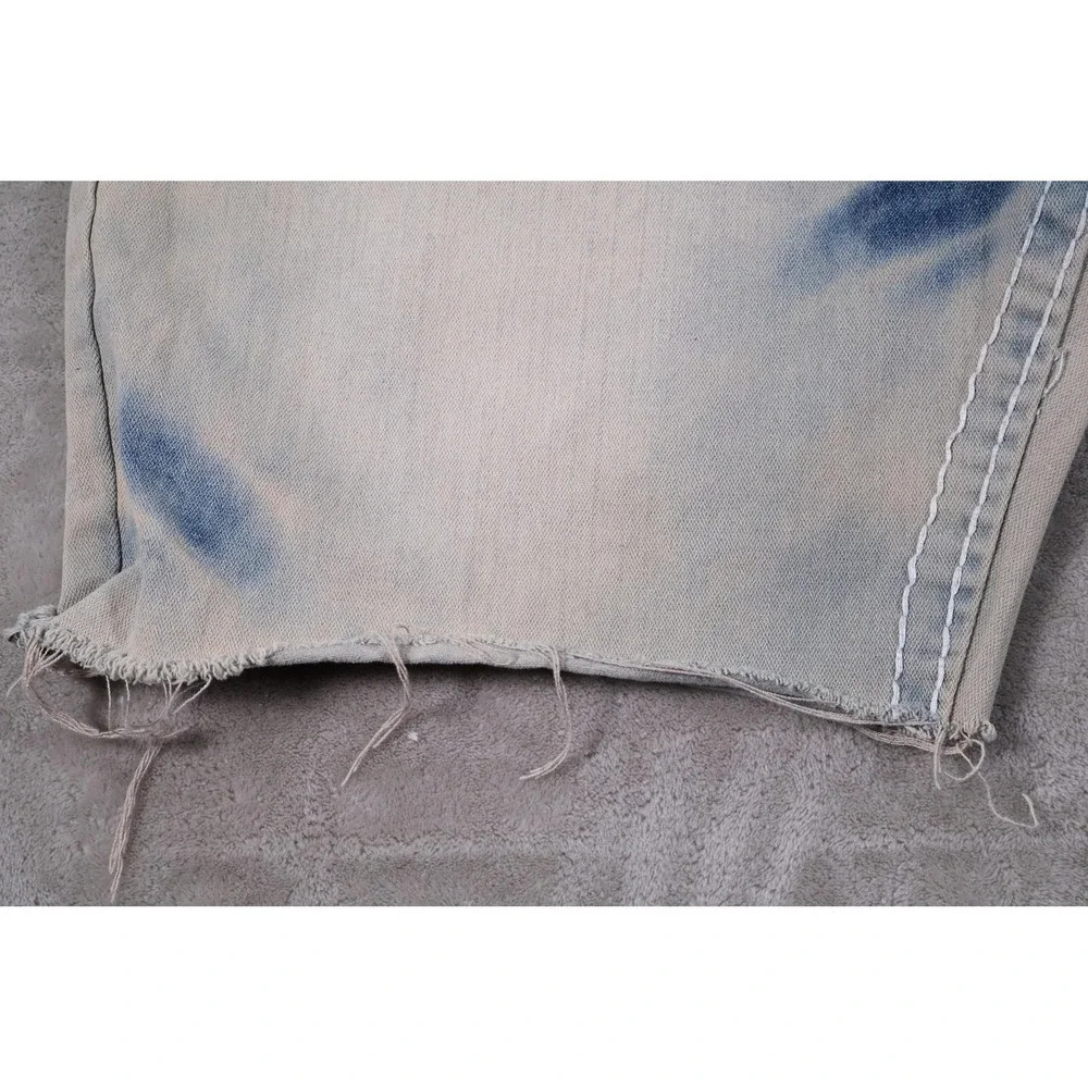 True Religion Shorts Mens 37‎ Blue Denim Bermuda Distressed 12in Inseam